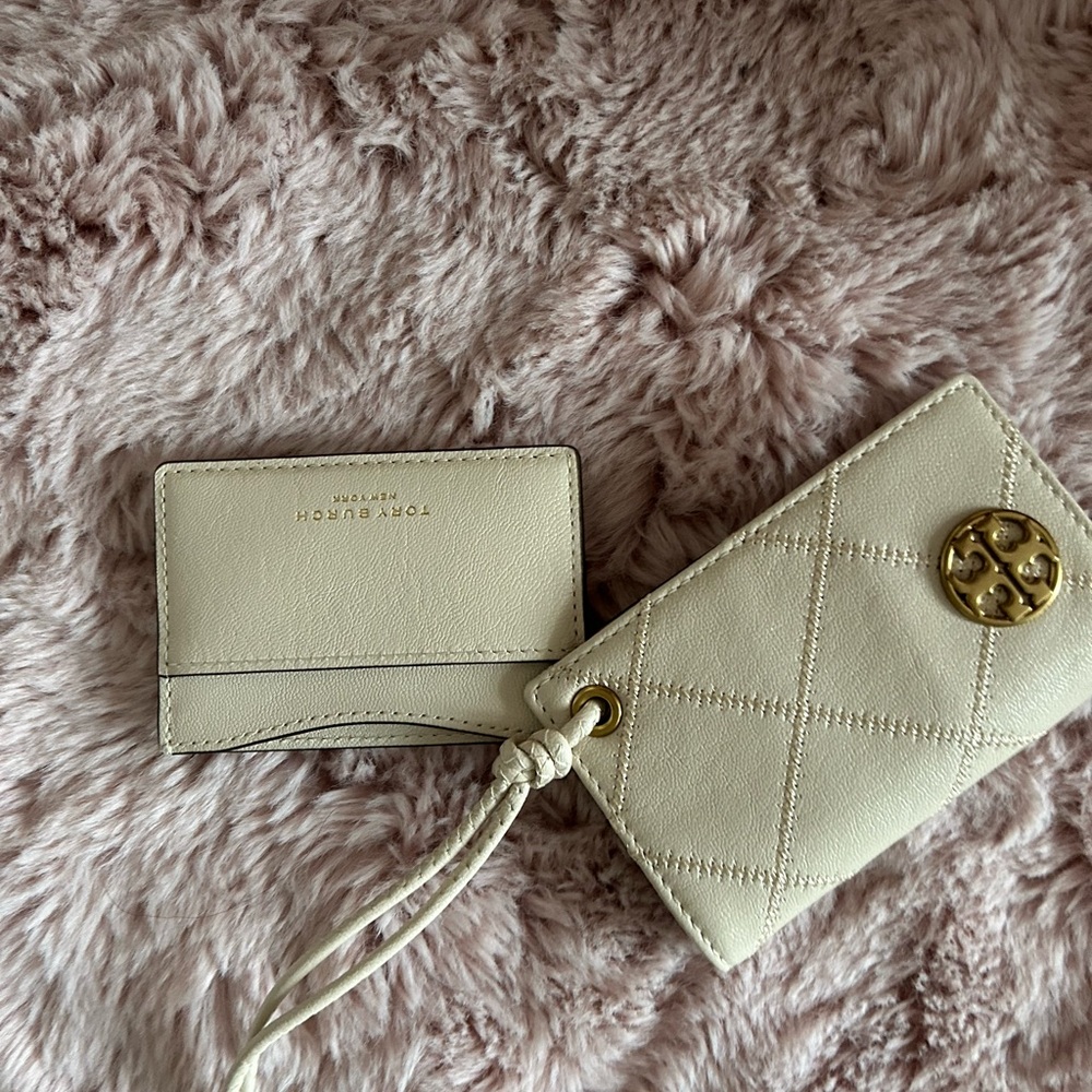 Tory Burch Cream Card Holder and Wristlet